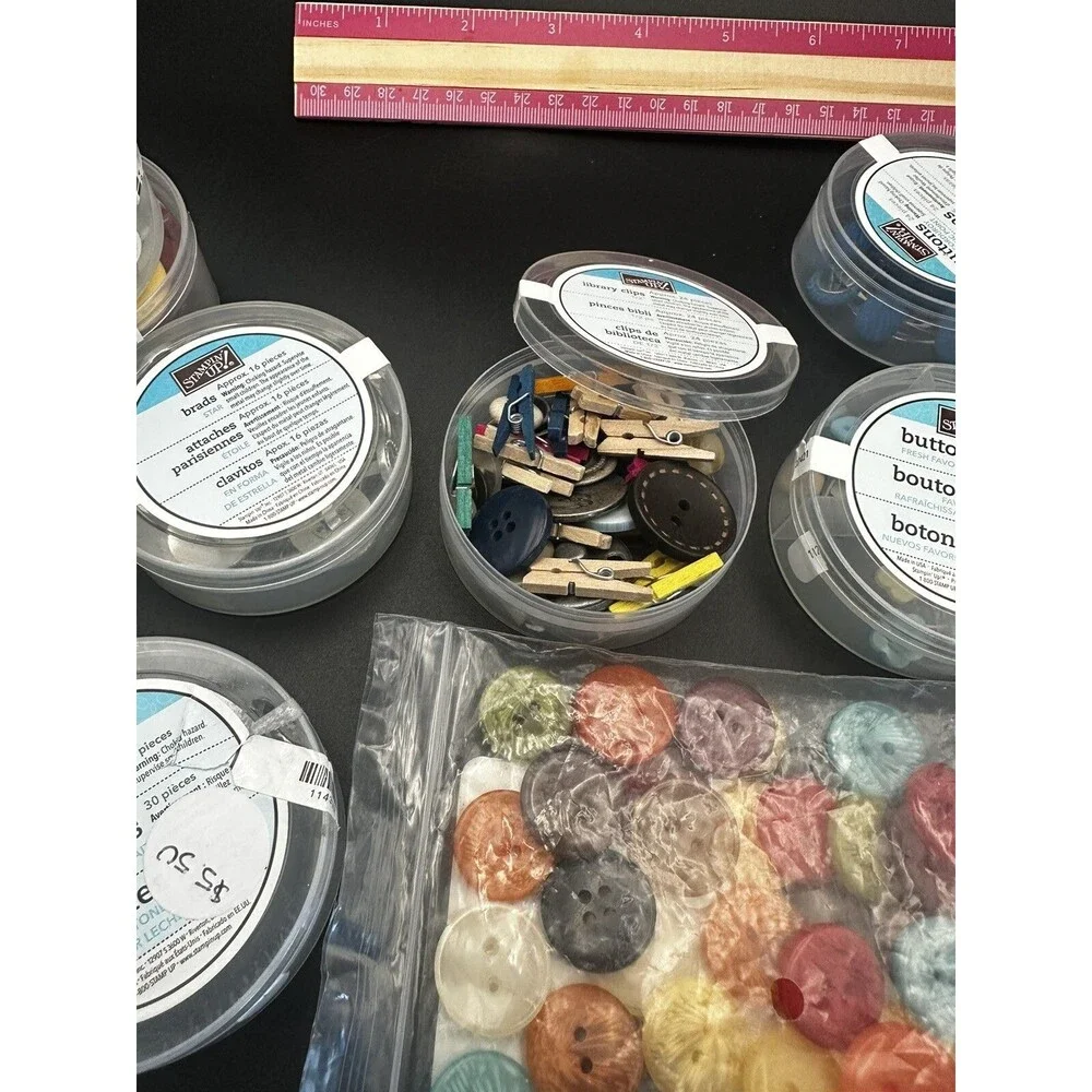 Stampin  Up! Buttons Brights collection Big designer buttons brads corduroy